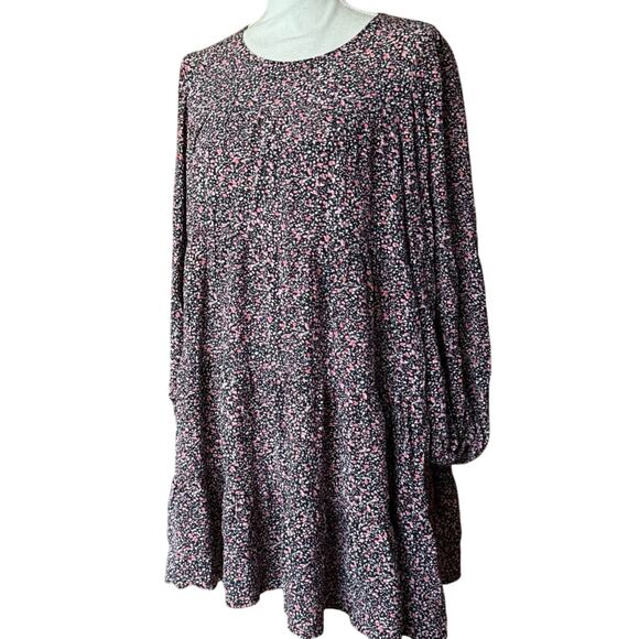 Zara ditsy floral tiered boho babydoll mini dress oversized layer tiers M medium - Picture 7 of 7